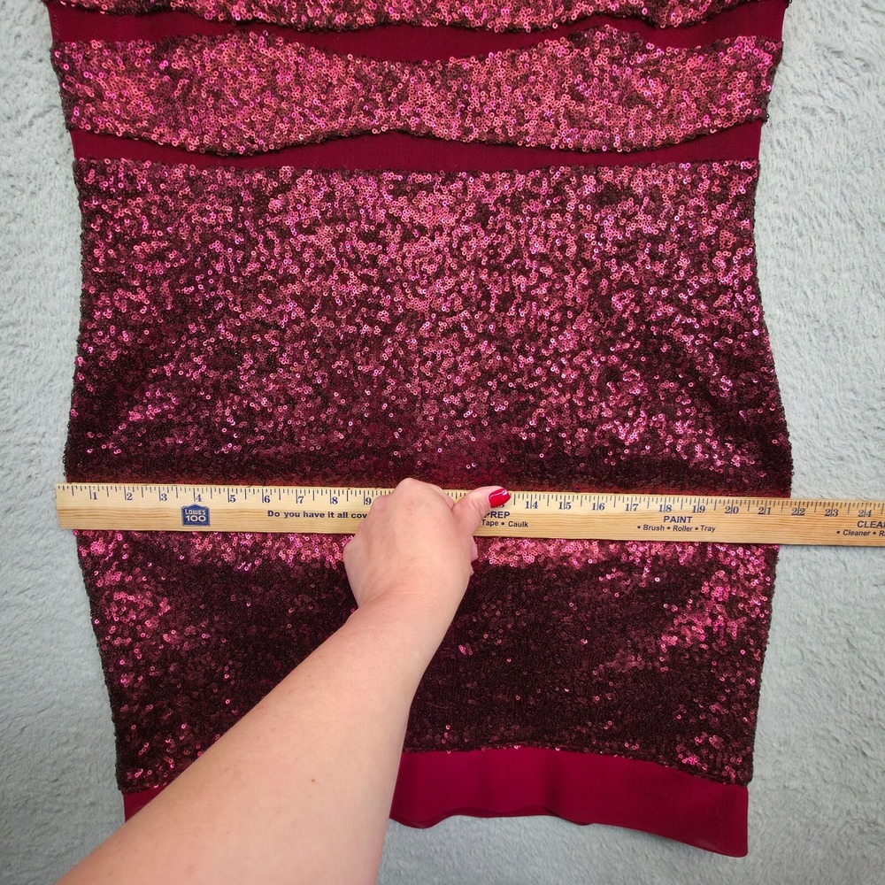 Betsey Johnson Dress Women 14 Red Sequin Y2K Vamp Glam New Year Holiday HOCO - Picture 8 of 16